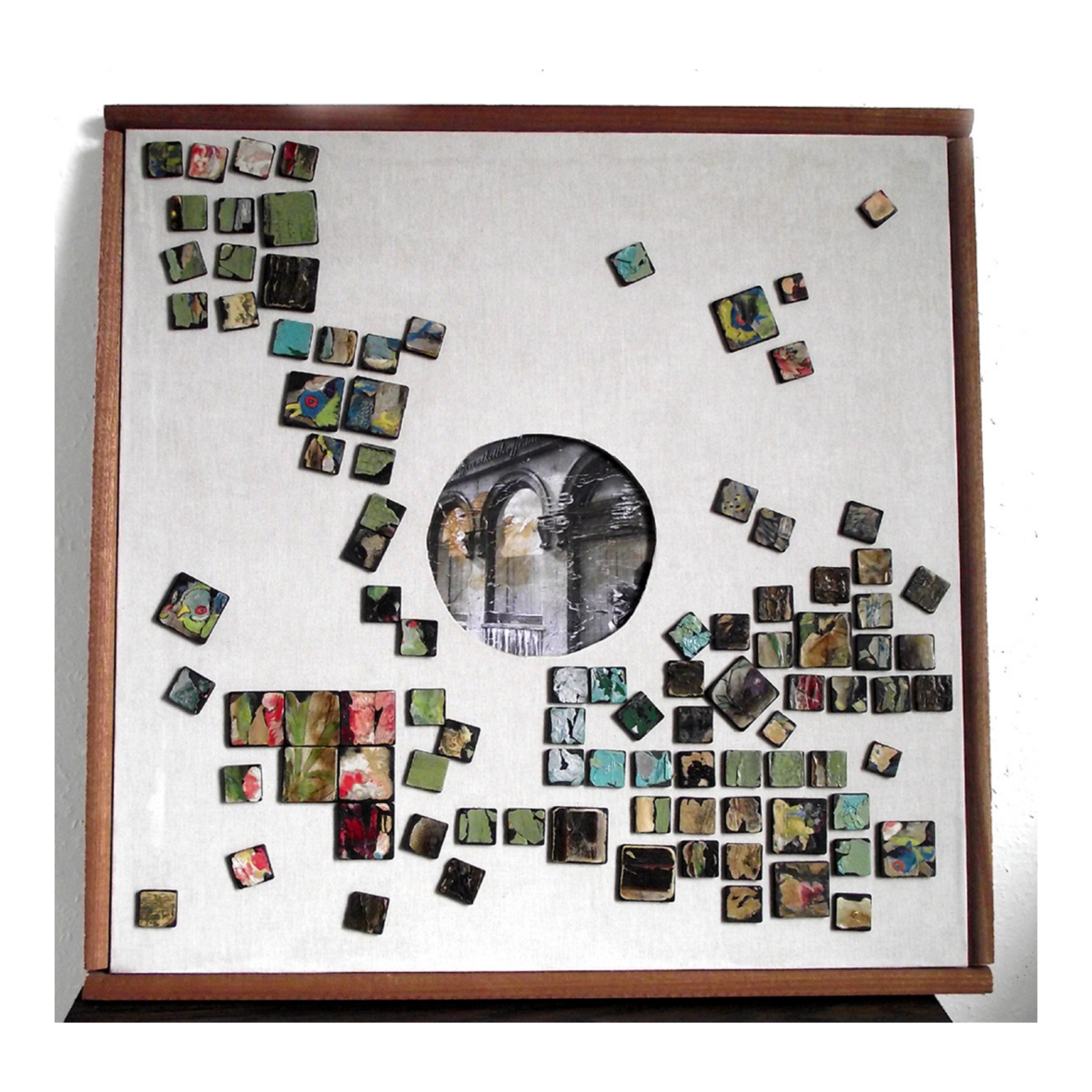 Torn wallpaper fragments collected from Mannix Flynn's studio on Ormond Quay Dublin